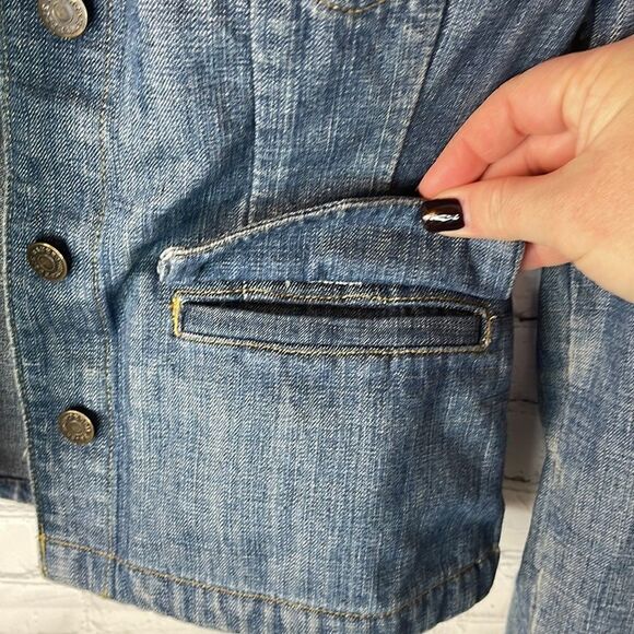 Eddie Bauer Jean Jacket Button Up Size XS - Picture 5 of 8
